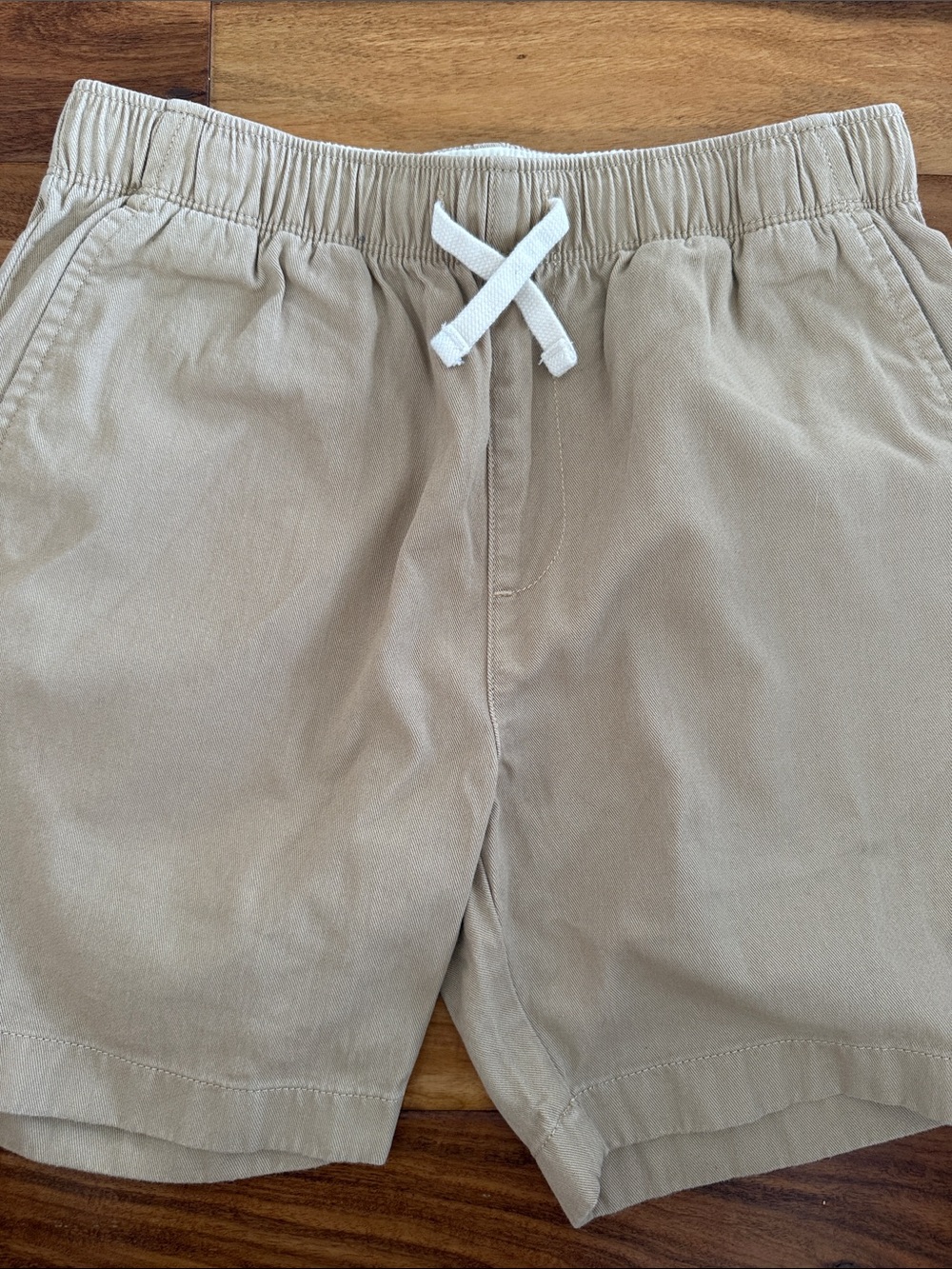 Crewcuts Boys’ Soft Twill Drawstring Dock Shorts in Khaki